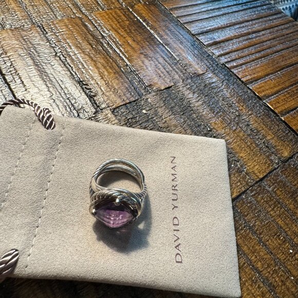 David Yurman Amethyst and Sterling Silver Ring - Picture 2 of 5